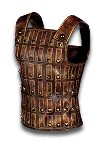 <span class='unique-tooltip'>Studded Leather</span><br /><span class='white-tooltip'>Defense: 36</span><br /><span class='white-tooltip'>Durability: 17 of 32</span><br /><span class='white-tooltip'>Required Strength: 27</span><br /><span class='unidentified'>Unidentified</span><br /> TwitchthroeStudded Leather