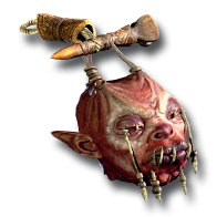 <span class='white-tooltip'>Zombie Head</span><span class='white-tooltip'><br />Defense: 4-8<br />Chance to Block: <span class='blue-tooltip'>35%</span><br />Durability: 20<br /><span class='red'>(Necromancer Only)</span><br /><span class='white-tooltip'>Required Strength: 14</span><br /><span class='white-tooltip'>Required Level: 6</span><br />Quality Level: 8<br />Max Sockets: 2</span> Zombie Head