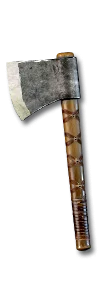 <span class='white-tooltip'>Hand Axe</span><span class='white-tooltip'><br />One-Hand Damage: 3 to 6<br />Durability: 14 of 28<br />Axe Class - Fast Attack Speed</span> Hand Axe