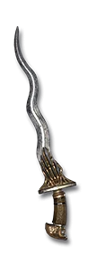 <span class='white-tooltip'>Kris</span><span class='white-tooltip'><br />One-Hand Damage: 2 to 11<br />Durability: 17 of 24<br /><span class='white-tooltip'>Required Dexterity: 45</span><br />Dagger Class - Very Fast Attack Speed</span> Kris