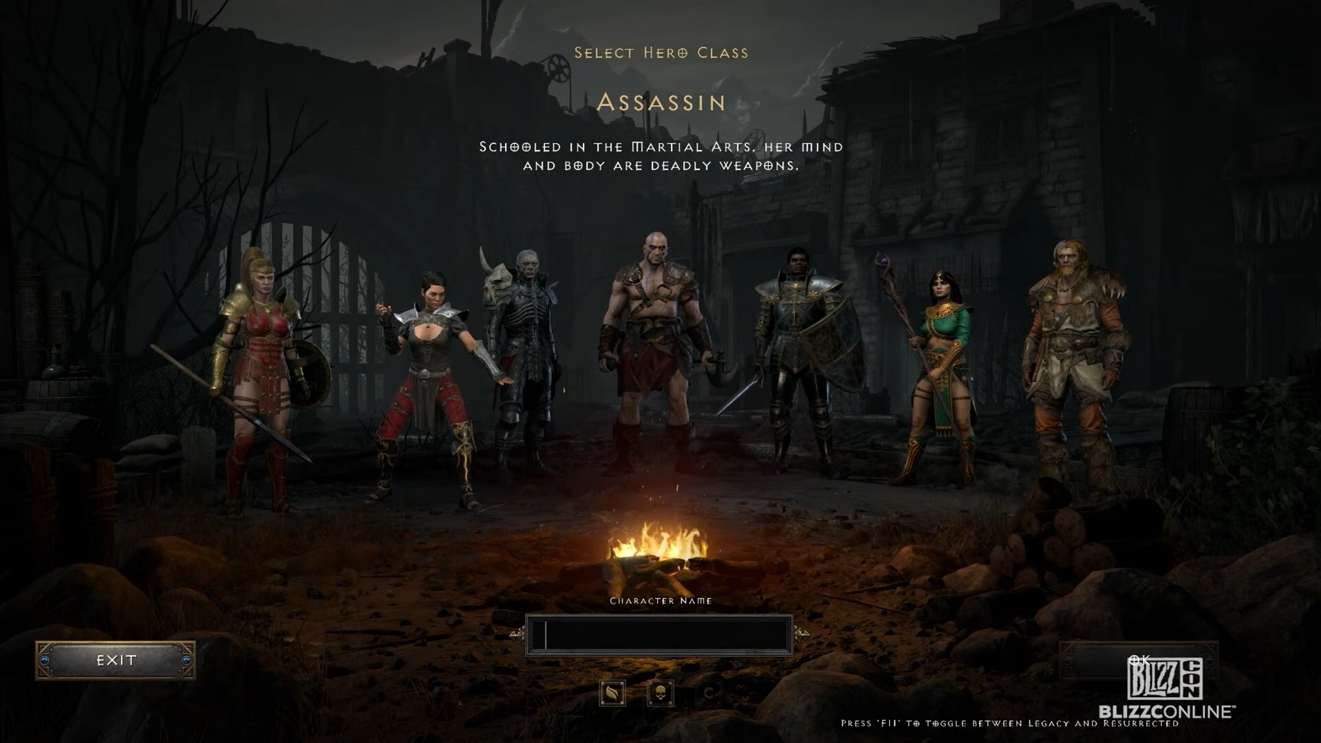Diablo 2: Resurrected Character Create Screen Diablo 2: Resurrected Character Create Screen